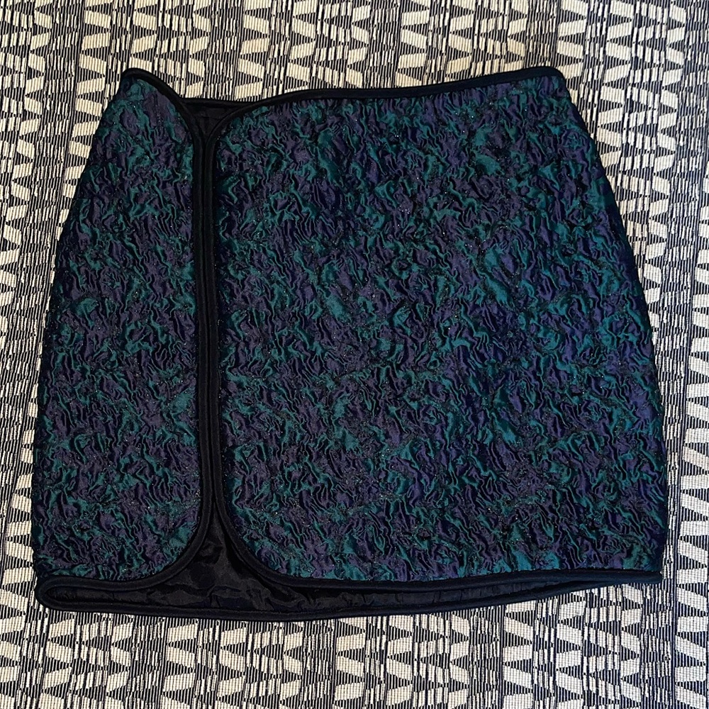 3•1 Phillip Lim Mini Skirt Navy Green Sparkle